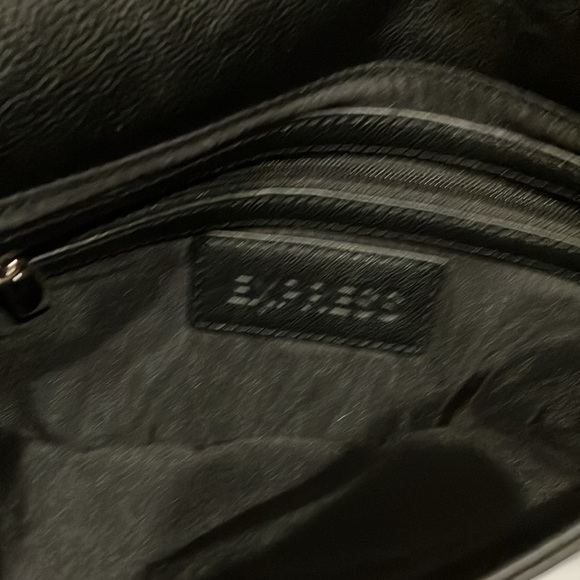 EUC Express black leather finish rhinestone fold over clutch - Picture 5 of 8